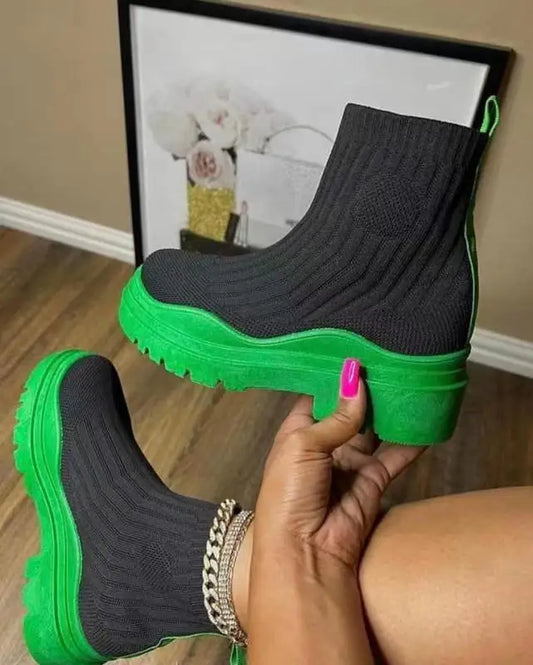 Breathable Spring Fashion Women's Shoes Casual Wedges Platform Ankle Boots Eye Catching Goth Boot Style for Women