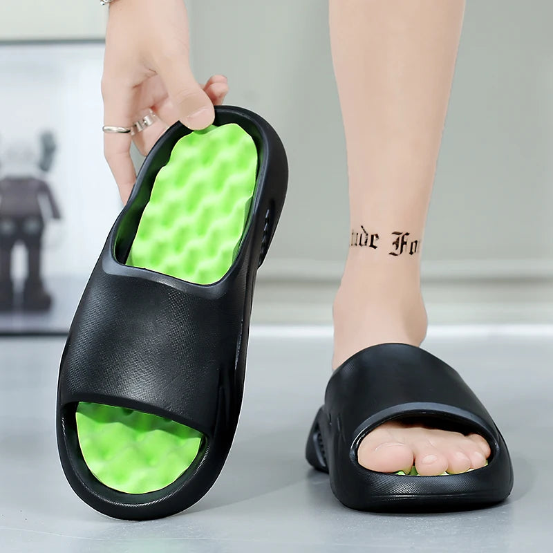 Men Slippers Summer New EVA Soft-soled Platform Slides Sandals Indoor Outdoor Walking Beach Shoes Flip Flops Big Size 38-47