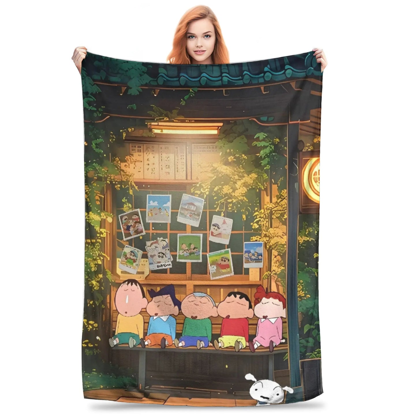 Crayon Shin-chans Cartoon Anime Print Blanket For Men Women Cozy Soft  Throw Blankets for Sofa 50x60 Inches Multi-size