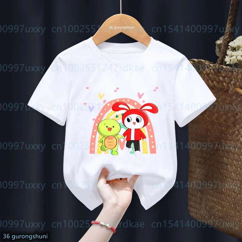 T-Shirt For Boys/Girls Animation Jj Mikey Cartoon Print Mikey Kids T-Shirt Fashion Trend Boys /Girls Cute Young Children Tshirts