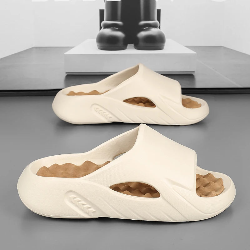 Men Slippers Summer New EVA Soft-soled Platform Slides Sandals Indoor Outdoor Walking Beach Shoes Flip Flops Big Size 38-47