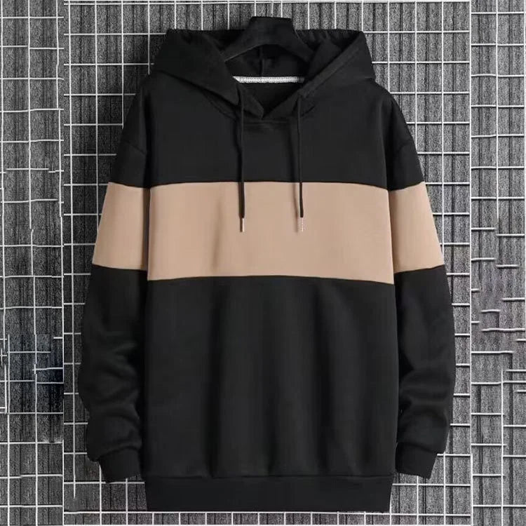 New Men's Long-sleeved Hoodie Male Matching Color Casual Sport Sweatshirt Hoodies
