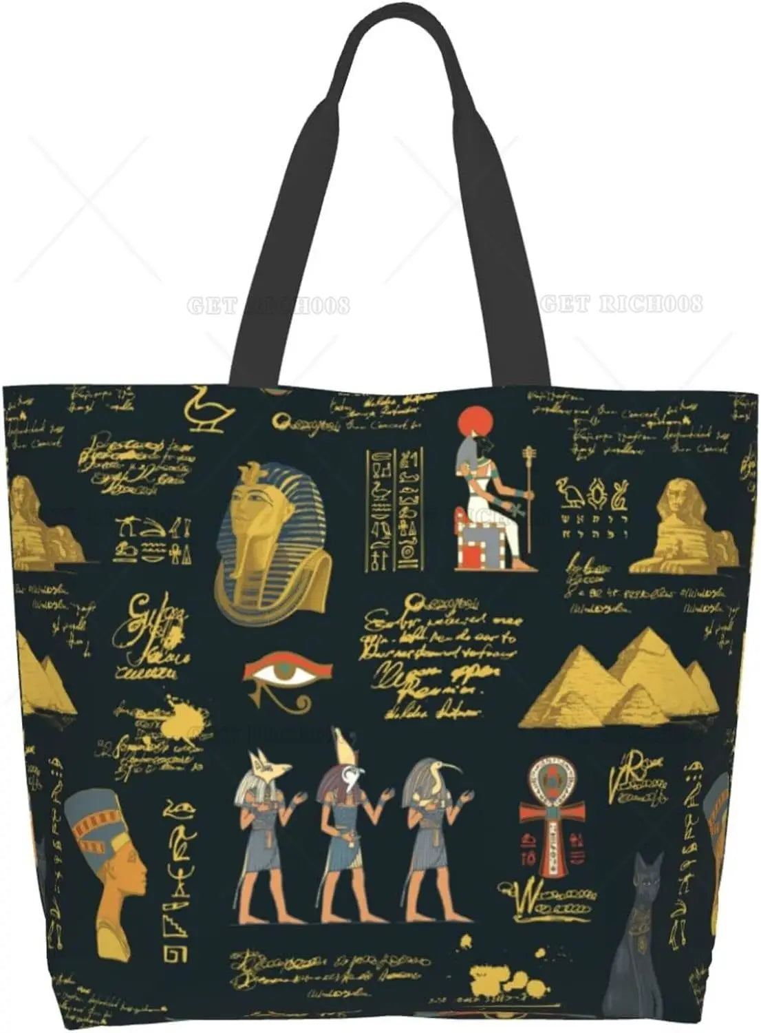 Egyptian Styles Tote Shoulder Bag Hieroglyphs Bags Storage Handle Shopping Bag Portable Egypt Bag Supermarket Bag Fashion
