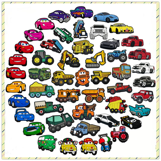 MINISO 1pcs car series shoe Charms clogs Aceessories for Sandals pins Decorate girls kid Gifts ﻿