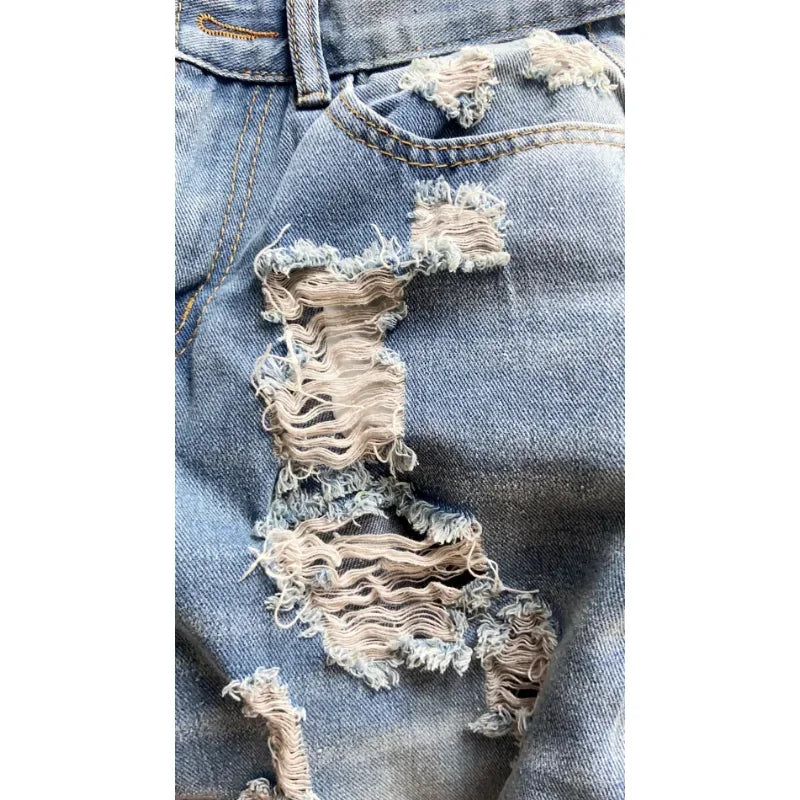 Baggy Ripped Jeans Women Low Rise Gyaru Wide Denim Pants Streetwear Fashion Jeans