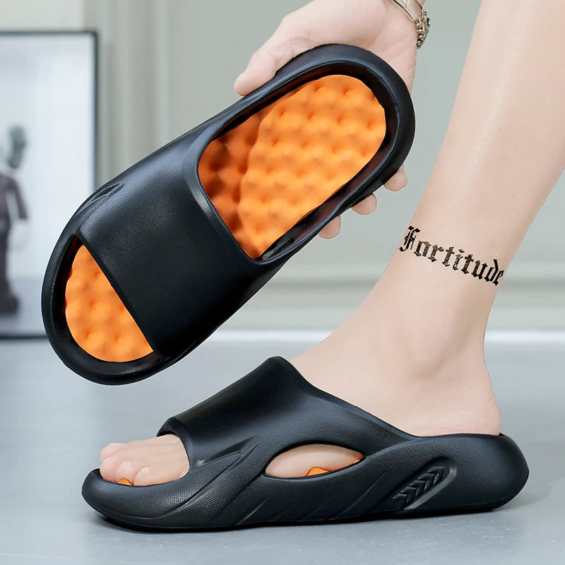 Men Slippers Summer New EVA Soft-soled Platform Slides Sandals Indoor Outdoor Walking Beach Shoes Flip Flops Big Size 38-47