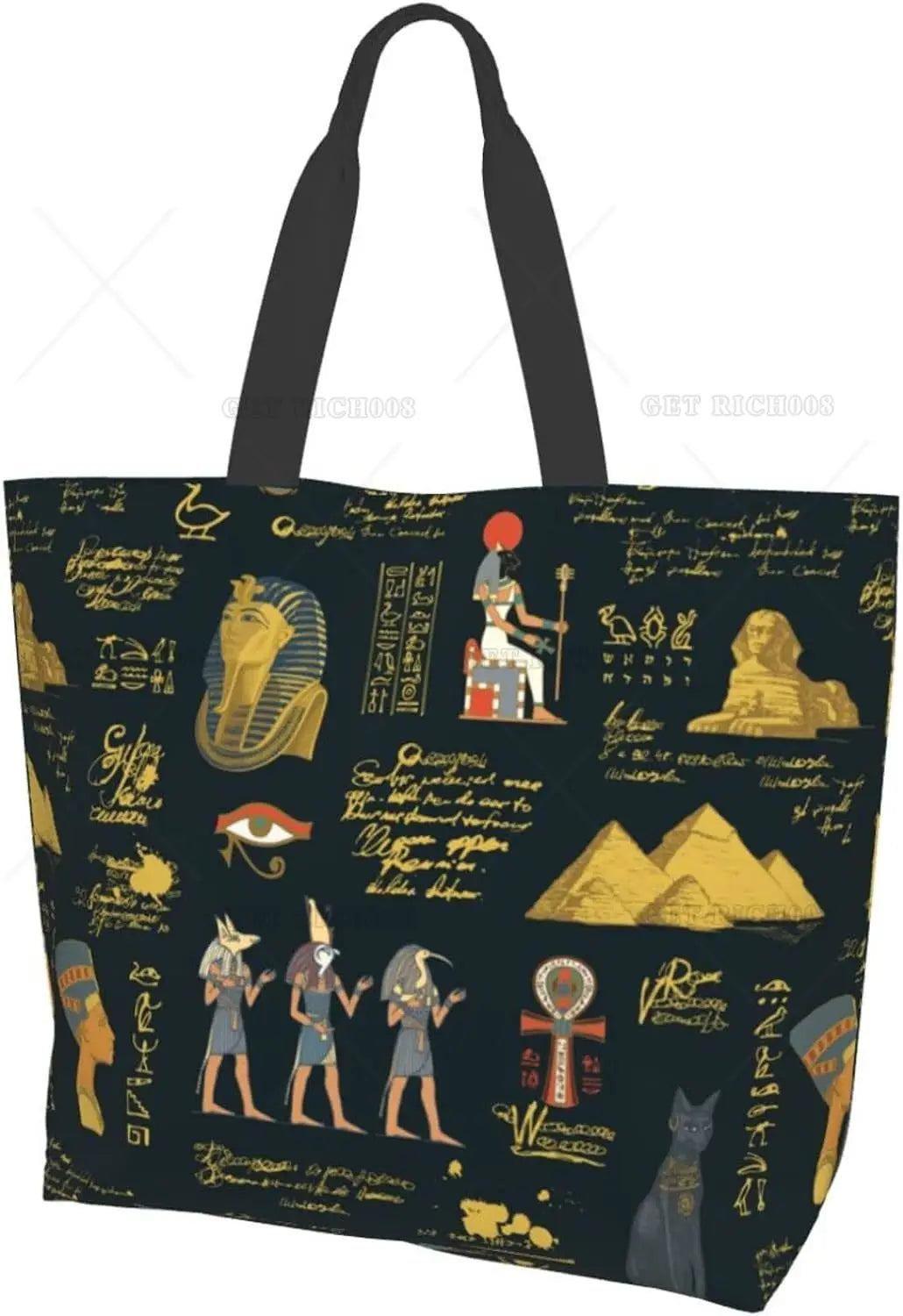 Egyptian Styles Tote Shoulder Bag Hieroglyphs Bags Storage Handle Shopping Bag Portable Egypt Bag Supermarket Bag Fashion