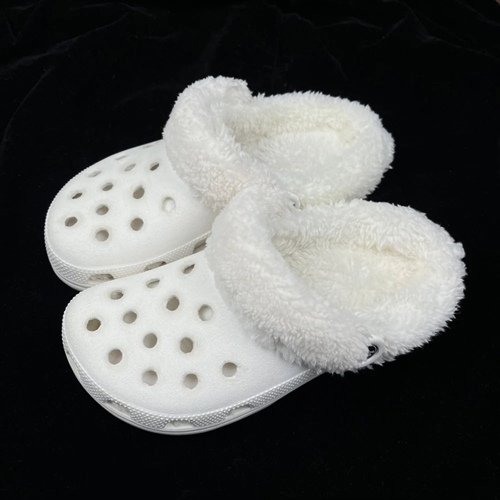 1 Pair Winter Warm Plush Insoles for Crocs Hole Shoes Velvet Liner Thickened Soft Shoe Covers Shoe Accessories