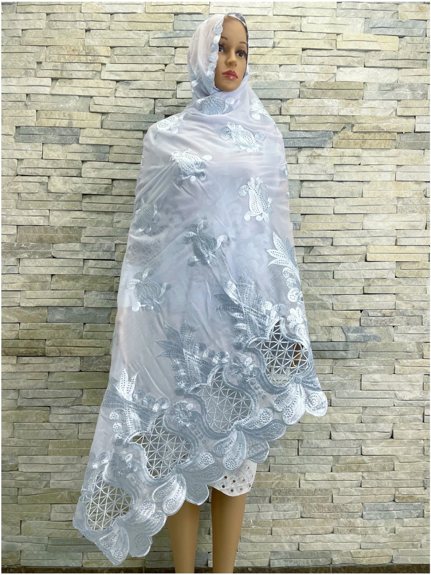 Muslim Fashion Women Headscarf Turkish Dubai Arabic Indian African  Scarf Embroidery Desgin Big Cotton Scarves For Shawls