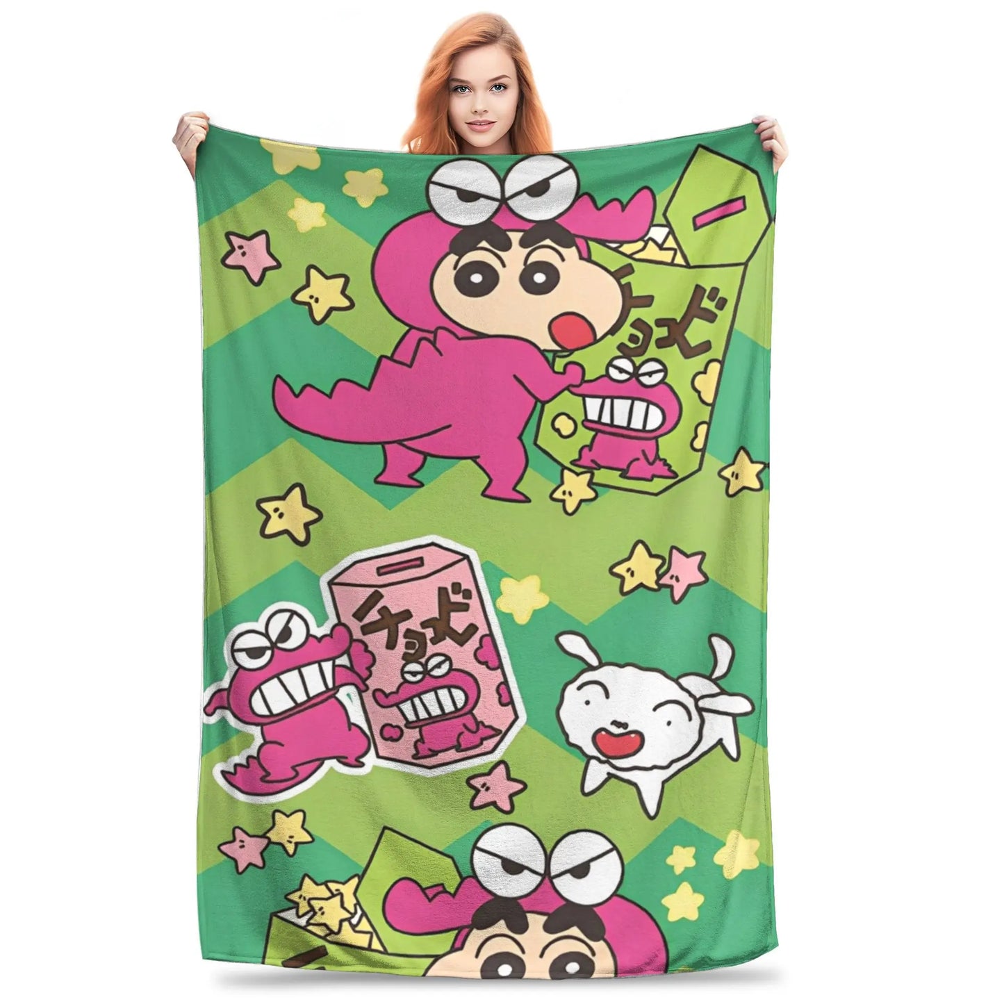 Crayon Shin-chans Cartoon Anime Print Blanket For Men Women Cozy Soft  Throw Blankets for Sofa 50x60 Inches Multi-size