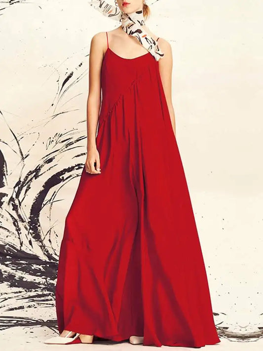Bohemian Long Sundress for Women Spaghetti Strap Sleeveless Maxi Dress
