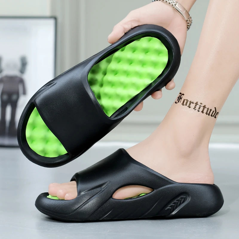 Men Slippers Summer New EVA Soft-soled Platform Slides Sandals Indoor Outdoor Walking Beach Shoes Flip Flops Big Size 38-47