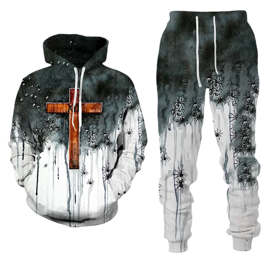 Hoodies Set New Fashion Boy Tracksuit Casual Set Boys Girls Harajuku Hooded Sweatshirt Sweat Pants Two Piece Suits Boys Clothing