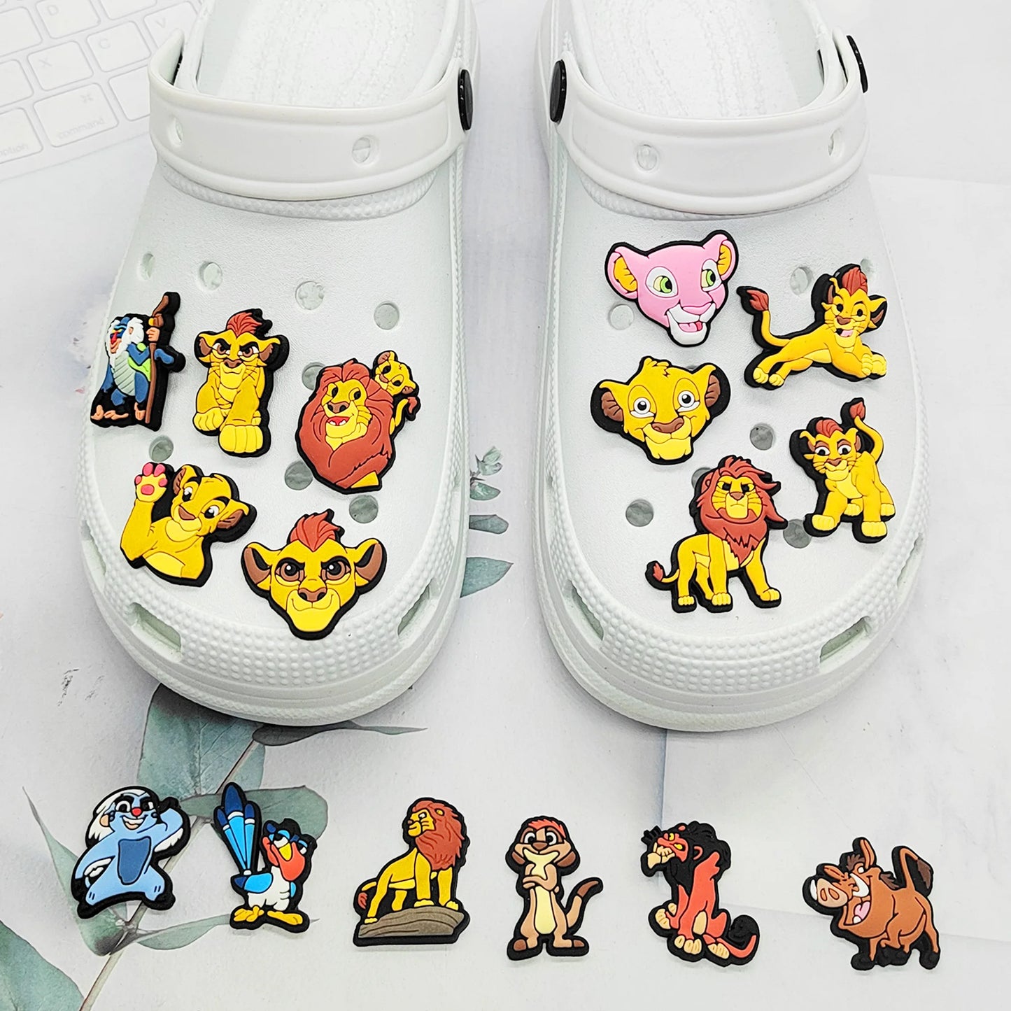 16pcs Kawaii Lion King Shoe Charms Set DIY Cartoon Accessories for Classic Clog Kids Gifts PVC Shoe Decorations