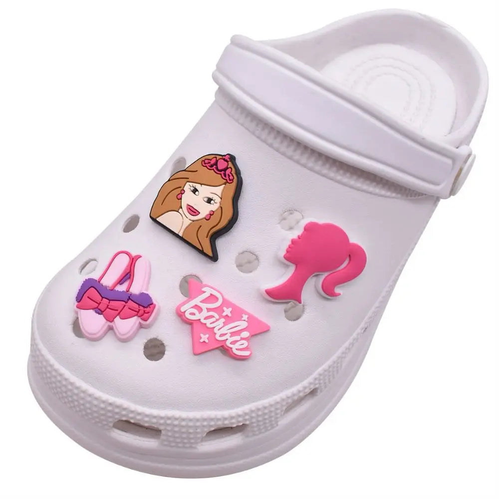 MINISO Barbie Shoes Charms Accessories Fit Clog Backapck Wristbands sandales Shoe Decorate Buckle Christmas Parties Kids Gift