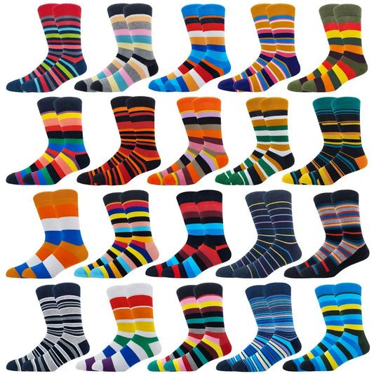 New Men's stockings Casual Gentleman Color fashion color striped  Funny Party Dress autumn and winter cotton Socks