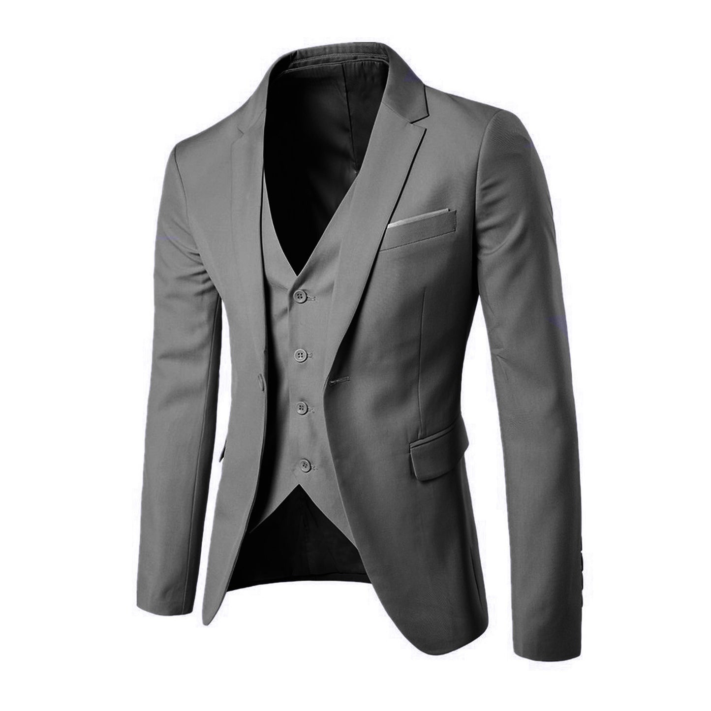 Men Blazers Sets Elegant Luxury Business Wedding Party Formal 3 Suits Full Business Vest 2023 Slim Fit Jacket Trousers