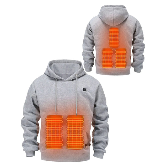Heated Hoodies Unisex Sweatshirt Hooded Pullover Lightweight Warm Electric Outdoor Winter Jackets Plain Mens Thermal Hoodie