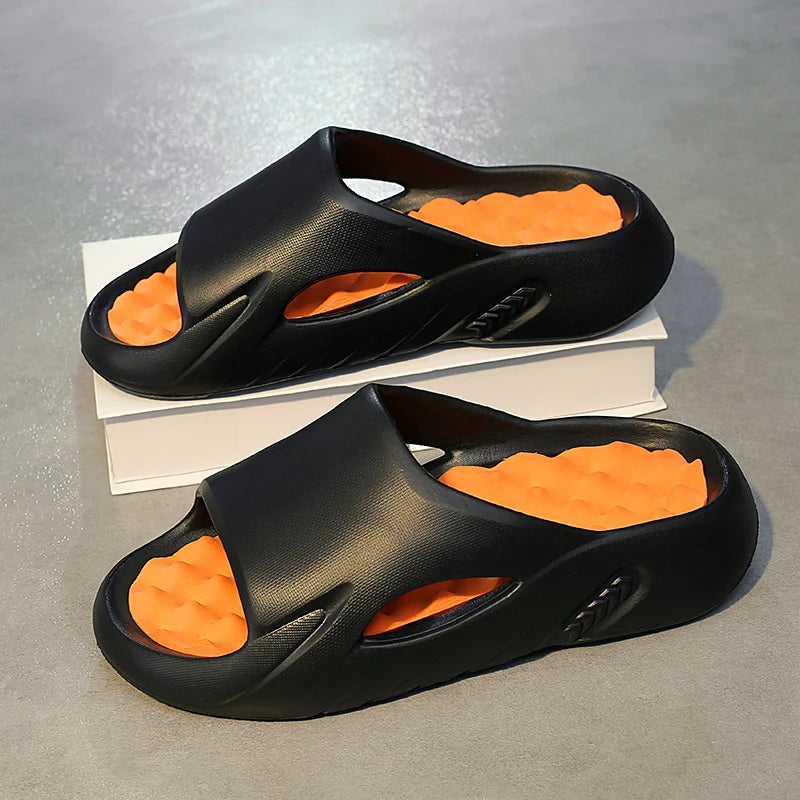 Men Slippers Summer New EVA Soft-soled Platform Slides Sandals Indoor Outdoor Walking Beach Shoes Flip Flops Big Size 38-47