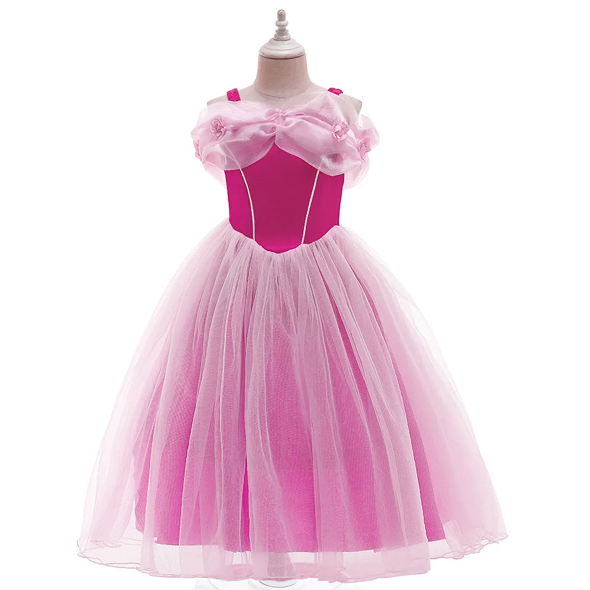 Shiny Toddler Little Girls Movie Princess Sleeping Beauty Aurora Birthday Party Cosplay Halloween Fancy Dress