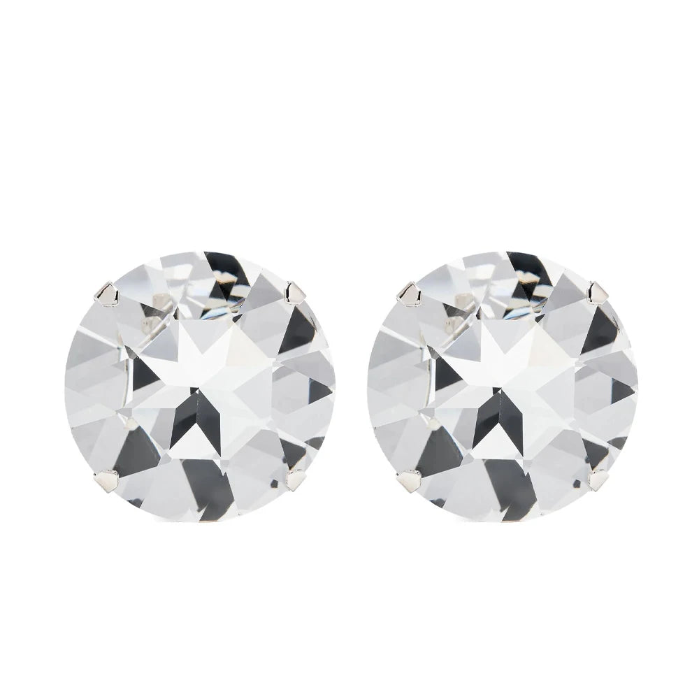Stonefans Large Round Ear Clip Earrings No Piercing Jewelry for Women Designer Bling Crystal Clip Earrings Wedding Accessories