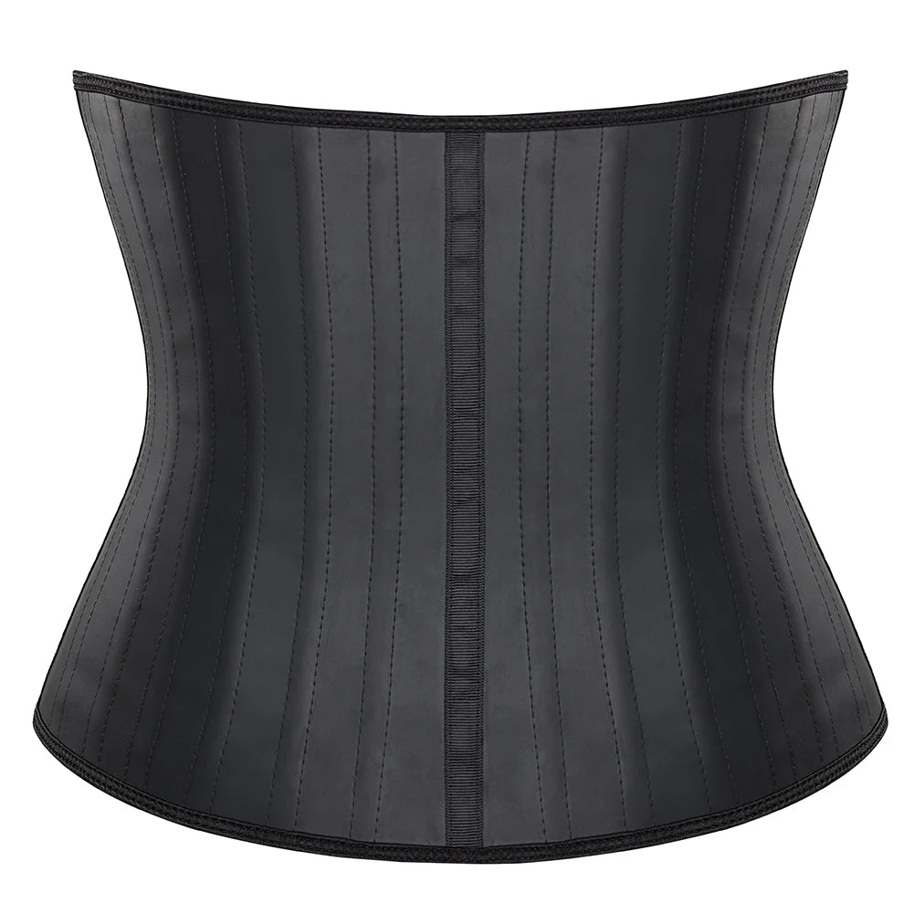 29 Steel Bones Latex Waist Trainer Hook And Eye Corset Fajas Belt Cincher Underbust Korset