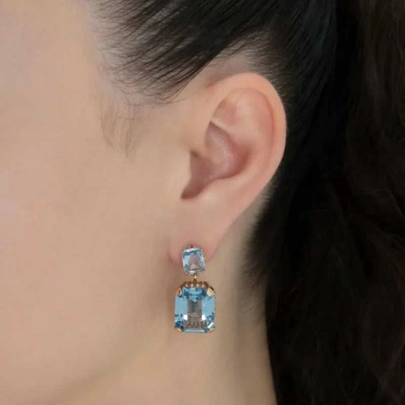 1 Pair Fashionable and Minimalist Style Inlaid with Cubic Zirconia Drop Hook Earrings Jewelry Gift