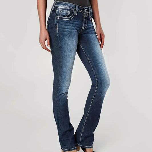Y2k Fashion Women Embroidered Jeans Ins Hip Hop Street Casual High Waist Straight Leg Wide Leg Pants Baggy Jeans Women