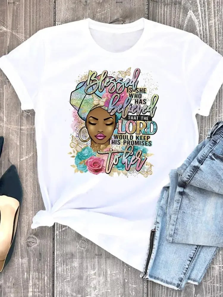 Flower Letter Trend 90s Cute Casual Clothes Female T-shirts Short Sleeve Fashion Women Print T Clothing Ladies Graphic Tee