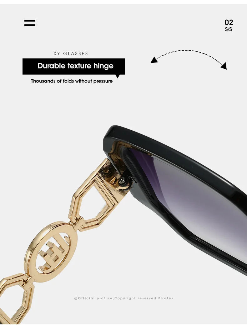 Gafas de sol extragrandes con montura grande y patillas caladas, protección UV400 para mujer, modelo 2025, elegantes gafas de sol de lujo de diseñador.