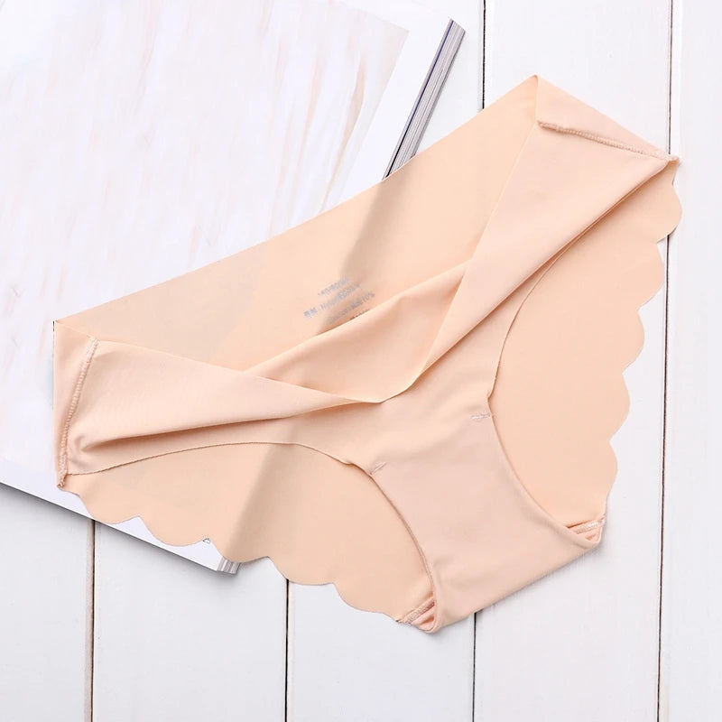 Women Panties Underwear Ultra-Thin Viscose Seamless Briefs For Ladies Comfort Low-Rise Ruffles Sexy Lingerie Summer