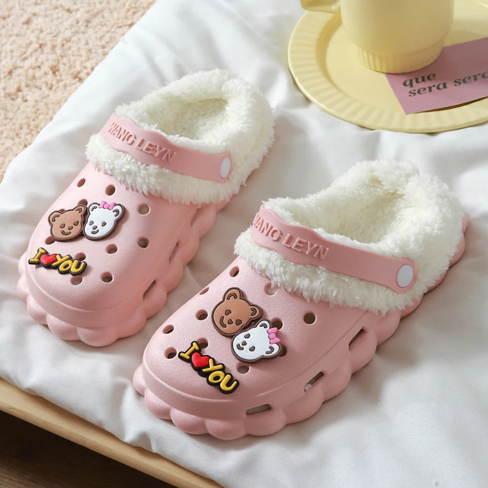 1 Pair Winter Warm Plush Insoles for Crocs Hole Shoes Velvet Liner Thickened Soft Shoe Covers Shoe Accessories