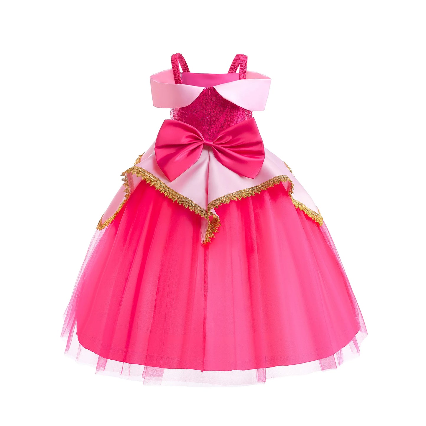 Shiny Toddler Little Girls Movie Princess Sleeping Beauty Aurora Birthday Party Cosplay Halloween Fancy Dress