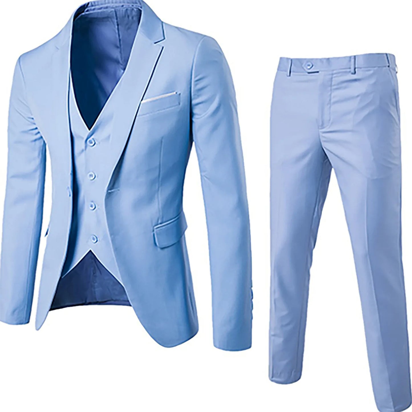 Men Blazers Sets Elegant Luxury Business Wedding Party Formal 3 Suits Full Business Vest 2023 Slim Fit Jacket Trousers
