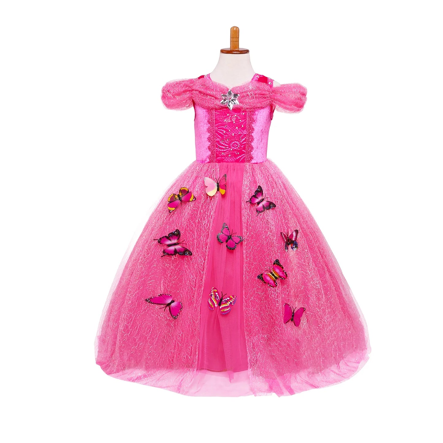 Shiny Toddler Little Girls Movie Princess Sleeping Beauty Aurora Birthday Party Cosplay Halloween Fancy Dress