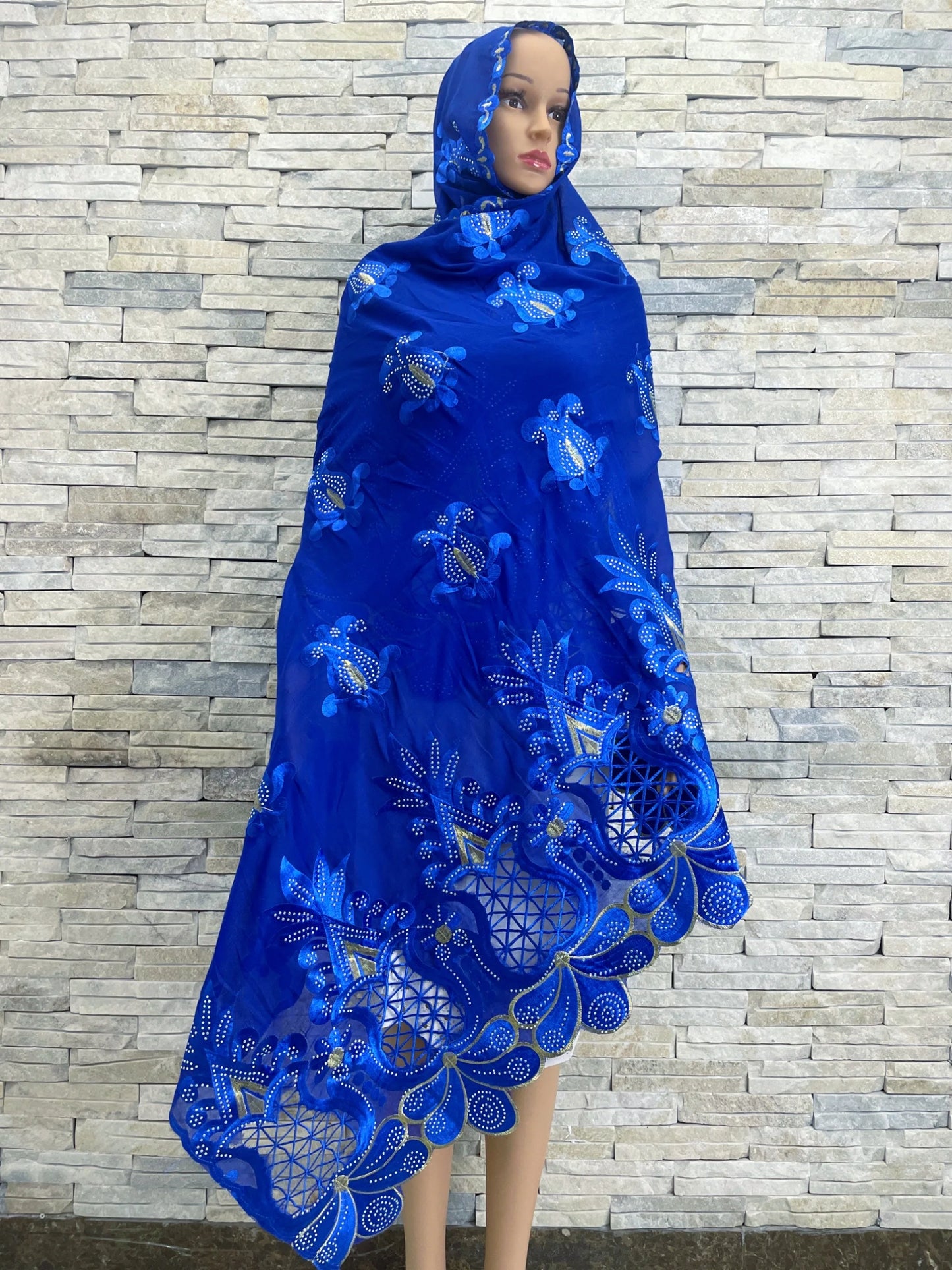 Muslim Fashion Women Headscarf Turkish Dubai Arabic Indian African  Scarf Embroidery Desgin Big Cotton Scarves For Shawls