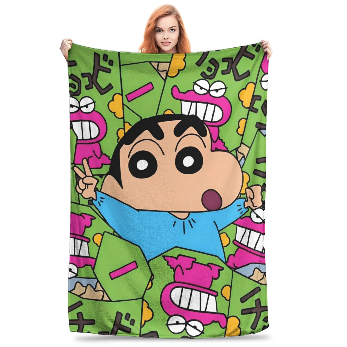 Crayon Shin-chans Cartoon Anime Print Blanket For Men Women Cozy Soft  Throw Blankets for Sofa 50x60 Inches Multi-size