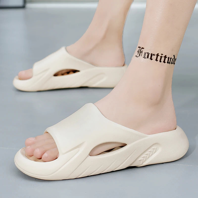 Men Slippers Summer New EVA Soft-soled Platform Slides Sandals Indoor Outdoor Walking Beach Shoes Flip Flops Big Size 38-47