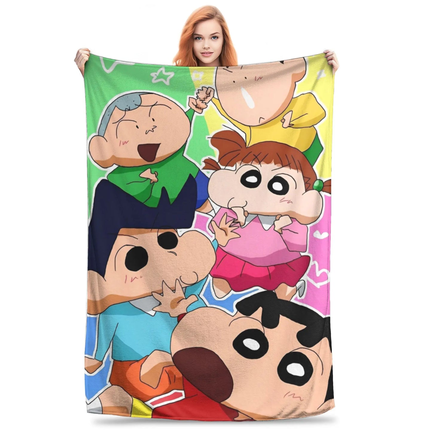 Crayon Shin-chans Cartoon Anime Print Blanket For Men Women Cozy Soft  Throw Blankets for Sofa 50x60 Inches Multi-size