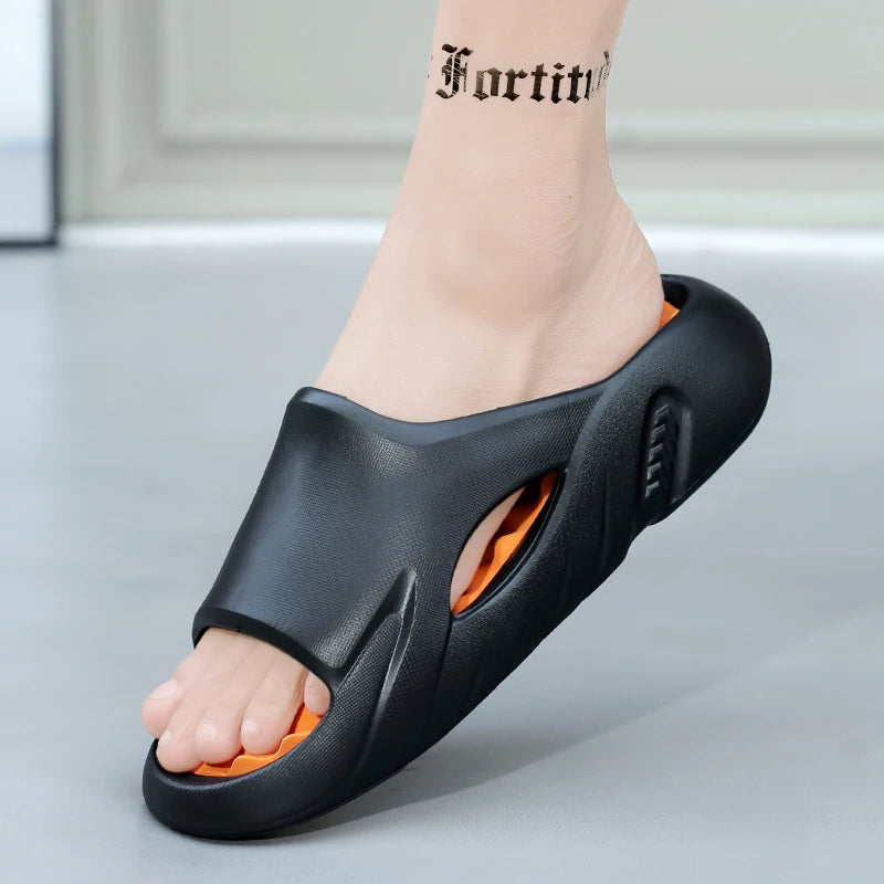Men Slippers Summer New EVA Soft-soled Platform Slides Sandals Indoor Outdoor Walking Beach Shoes Flip Flops Big Size 38-47