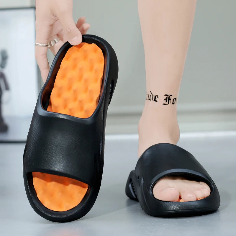 Men Slippers Summer New EVA Soft-soled Platform Slides Sandals Indoor Outdoor Walking Beach Shoes Flip Flops Big Size 38-47