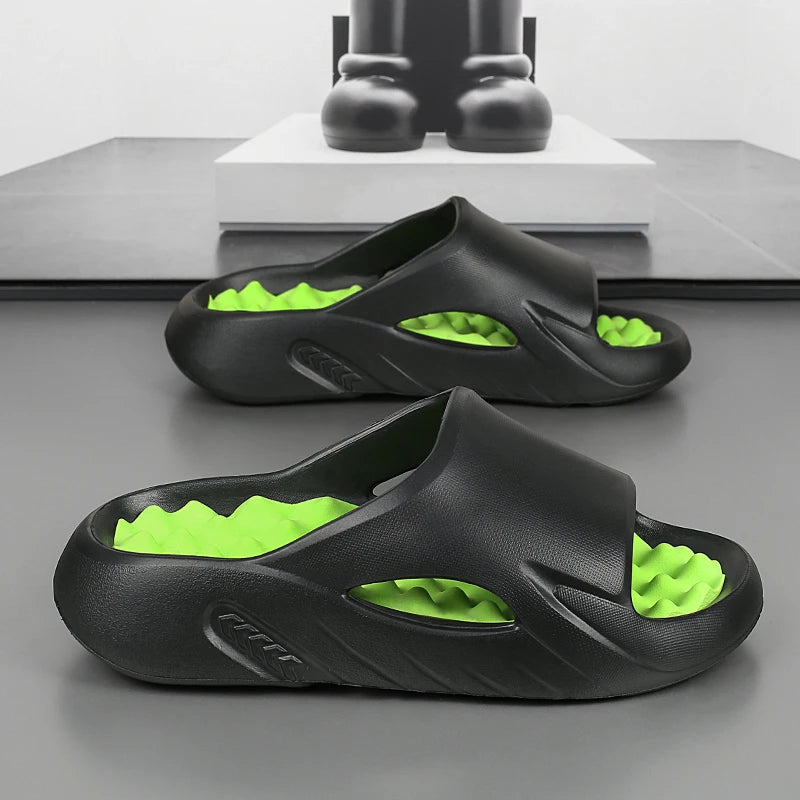 Men Slippers Summer New EVA Soft-soled Platform Slides Sandals Indoor Outdoor Walking Beach Shoes Flip Flops Big Size 38-47