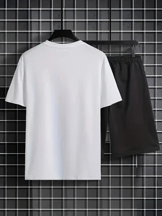 Summer Fashion Men's Suit Casual Beach Shorts Set 3D Print Stripe Short Sleeve T Shirt Round Neck 2 Piece Outfits Man Clothing