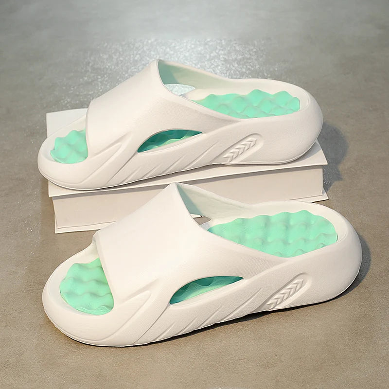 Men Slippers Summer New EVA Soft-soled Platform Slides Sandals Indoor Outdoor Walking Beach Shoes Flip Flops Big Size 38-47