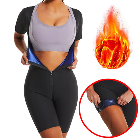 YBFDO Women's High Compression Bodysuit Shapewear for Fitness Sauna Sweat Suit Belly Slimming Sheath Weight Loss Body Shaper