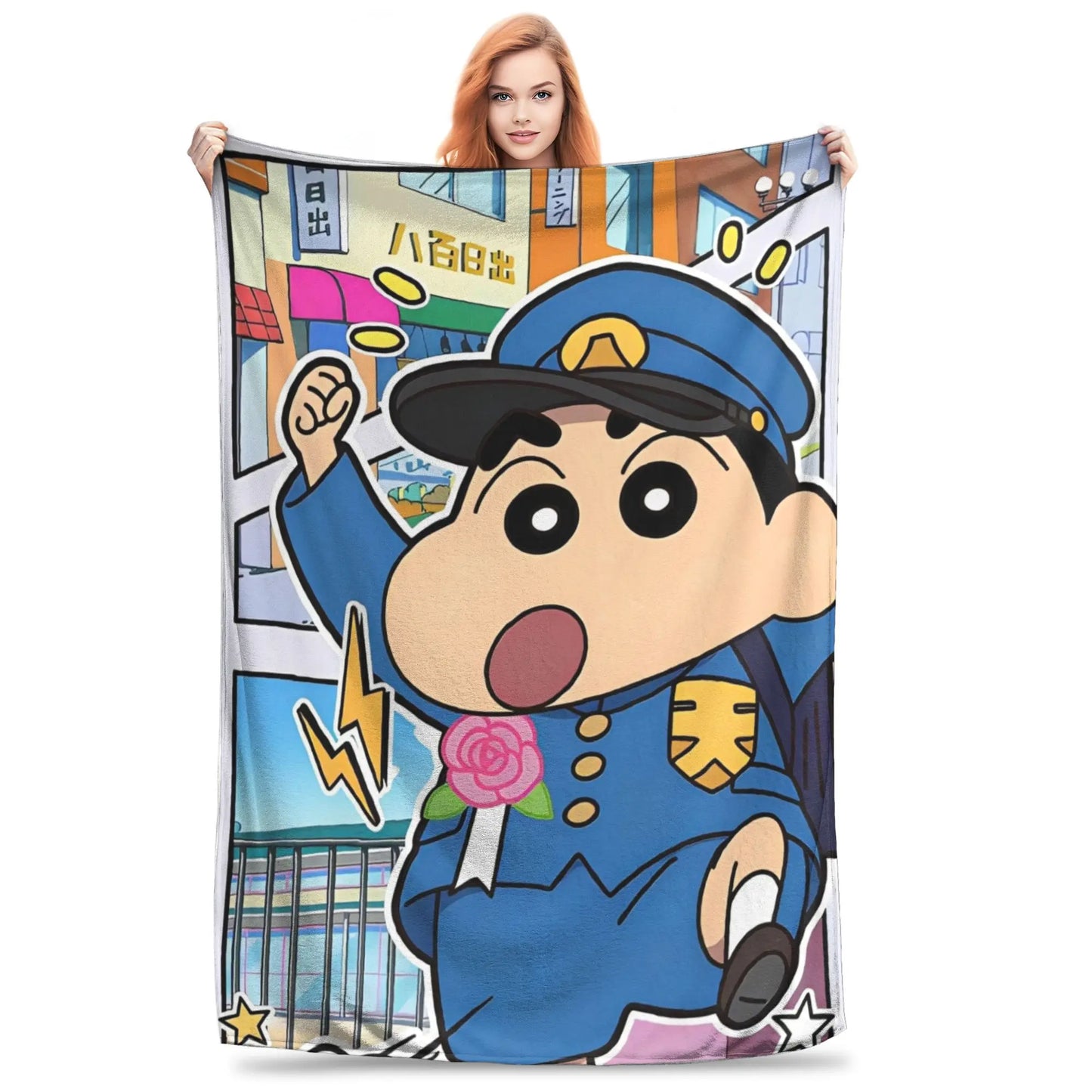 Crayon Shin-chans Cartoon Anime Print Blanket For Men Women Cozy Soft  Throw Blankets for Sofa 50x60 Inches Multi-size