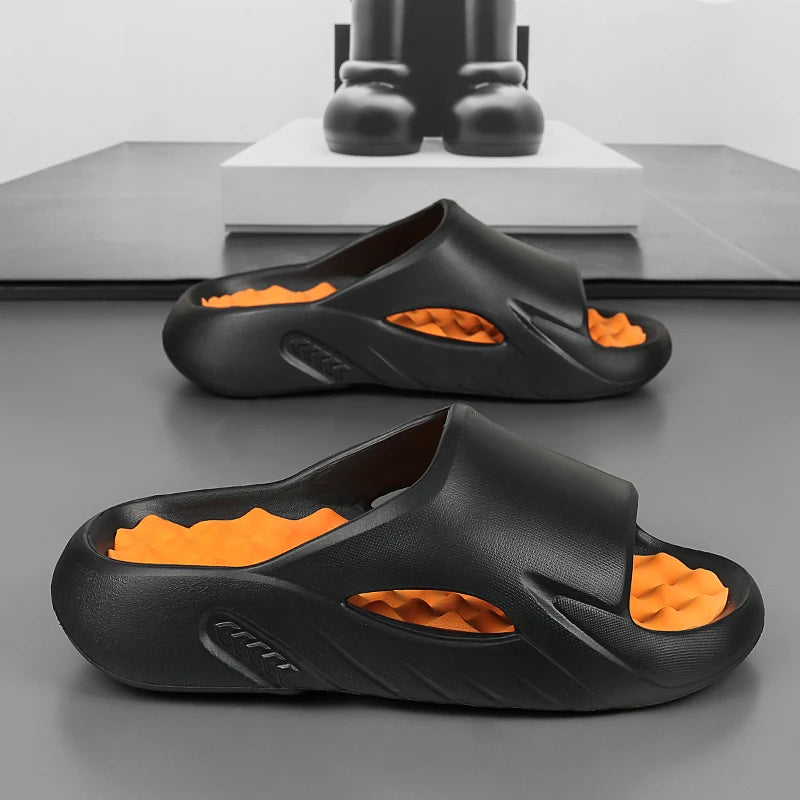 Men Slippers Summer New EVA Soft-soled Platform Slides Sandals Indoor Outdoor Walking Beach Shoes Flip Flops Big Size 38-47