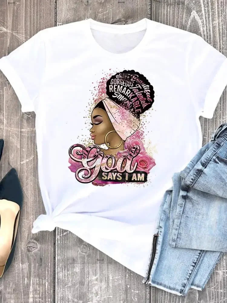 Flower Letter Trend 90s Cute Casual Clothes Female T-shirts Short Sleeve Fashion Women Print T Clothing Ladies Graphic Tee
