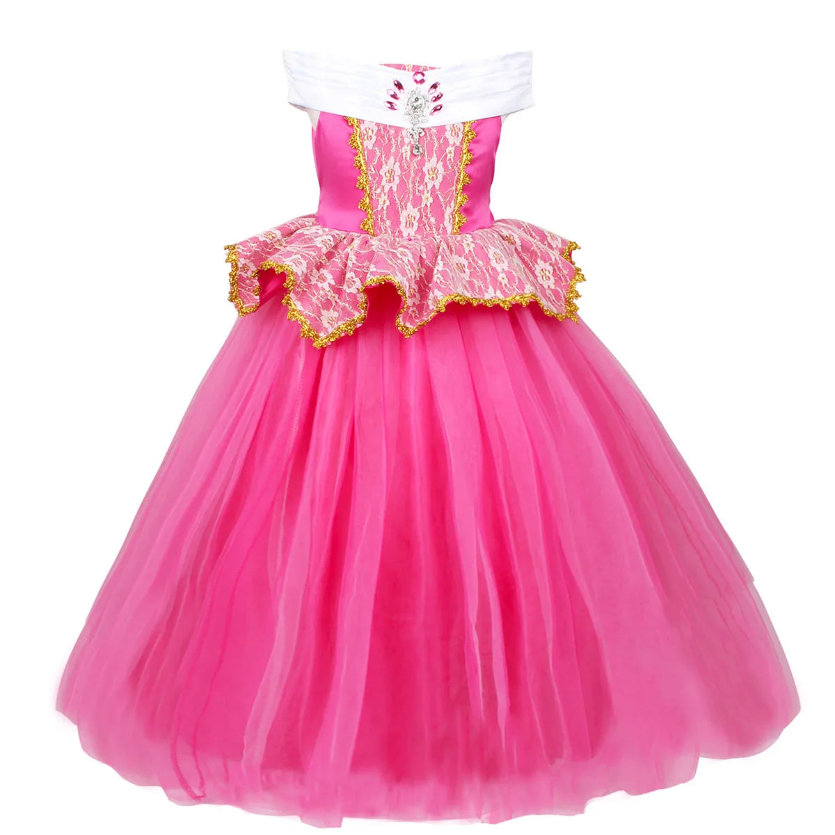 Shiny Toddler Little Girls Movie Princess Sleeping Beauty Aurora Birthday Party Cosplay Halloween Fancy Dress