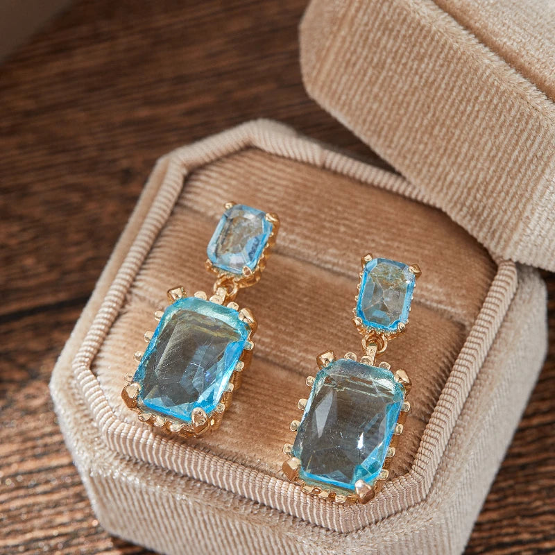 1 Pair Fashionable and Minimalist Style Inlaid with Cubic Zirconia Drop Hook Earrings Jewelry Gift